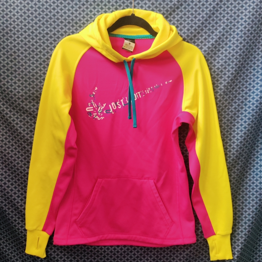 Nike Therma fit- Women's neon pink, yellow & blue pullover sweatshirt. Size - XS - Picture 2 of 10